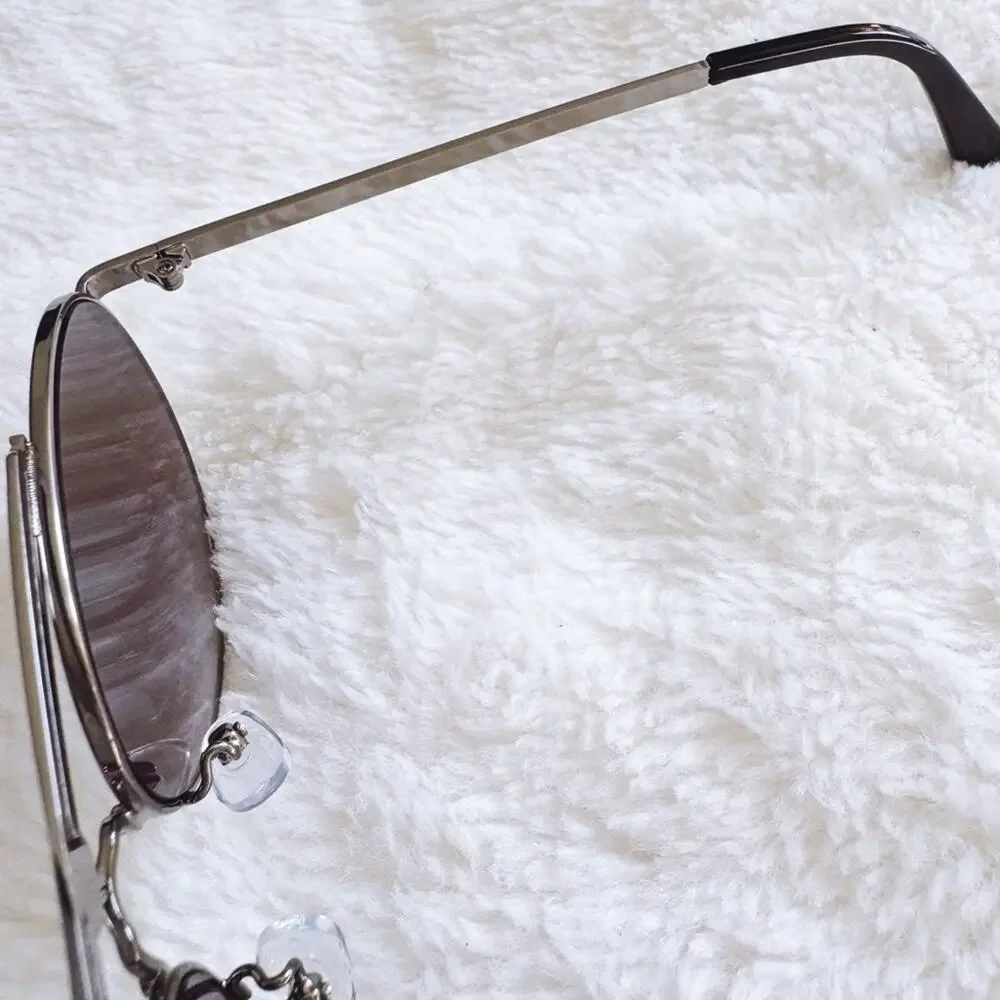 Doug Black W/ Silver Rim Aviator Sunglasses - Picture 6 of 11